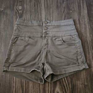 Tinseltown High-Waisted Grey Women's Shorts
